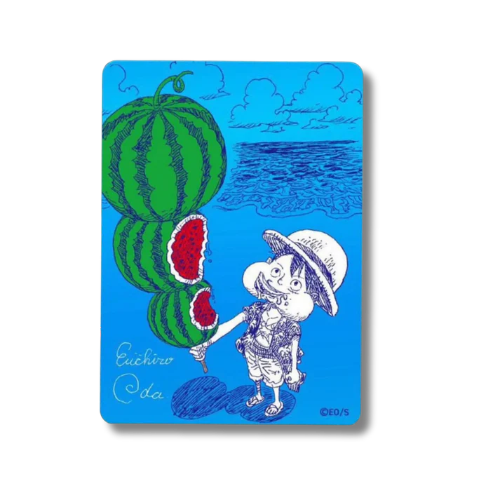 One Piece - Monkey D. Luffy - Signed Oda Metal Card Shueisha - Official Artwork - Natsucomi 2026 - JAP
