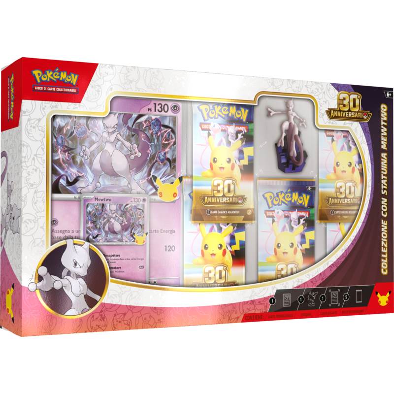 Pokémon 30° Anniversario – Bundle Collezioni con Statuina Mew & Mewtwo (IT)