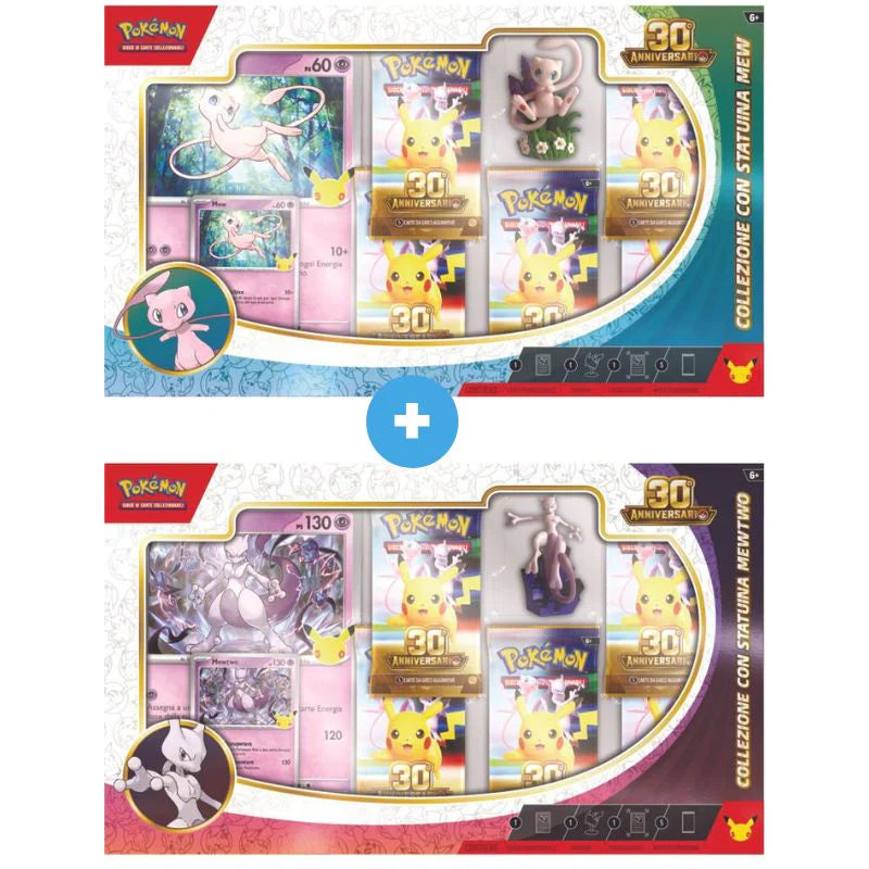 Pokémon 30° Anniversario – Bundle Collezioni con Statuina Mew & Mewtwo (IT)